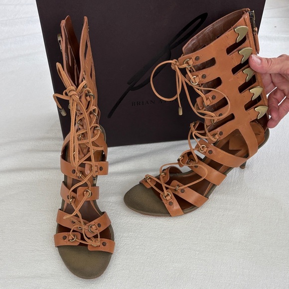 Brian Atwood Brown Gladiator Heels - Picture 2 of 4